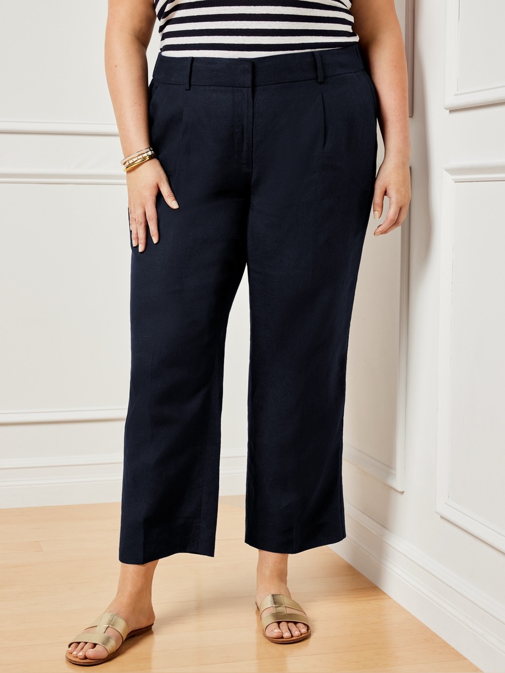 TALBOTS BRISTOL CROPPED LINEN PANTS
